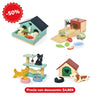 6 sets casas de animales